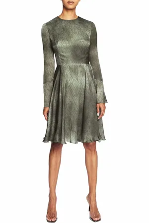 Santorelli RONI Long Sleeve Knee Length Ombre Polka Dot Flared Dress in at Nordstrom, Size 4