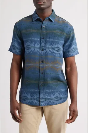 Pendleton Gateway Print Short Sleeve Cotton Button-Up Shirt in at Nordstrom, Size Small