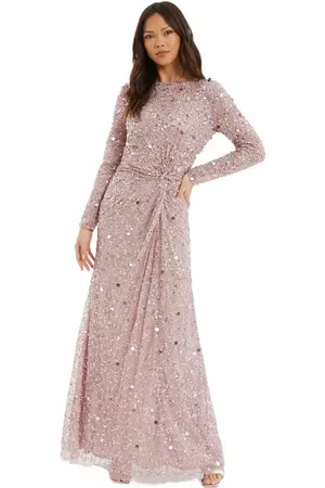 Quiz Embellished Twist Detail Evening Dress in at Nordstrom, Size 4
