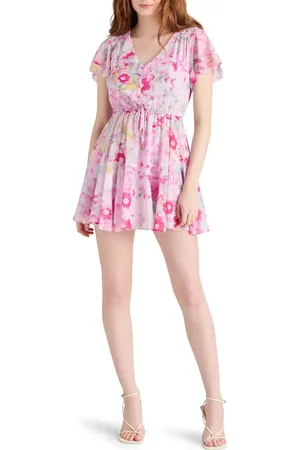 Steve Madden Kirsty Floral Chiffon Minidress in at Nordstrom, Size Small