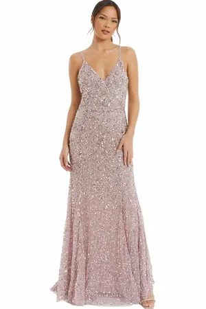 Quiz Sequin Strappy Evening Dress in at Nordstrom, Size 8
