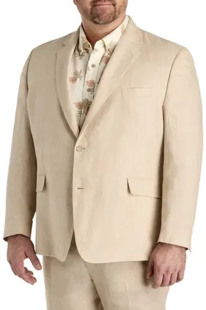 Tallia Big & Tall Linen Suit Jacket in at Nordstrom, Size 52