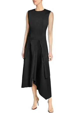 Santorelli MADDY Sleeveless Multi-Panel Asymmetric Dress in Stretch Cotton in at Nordstrom, Size 2
