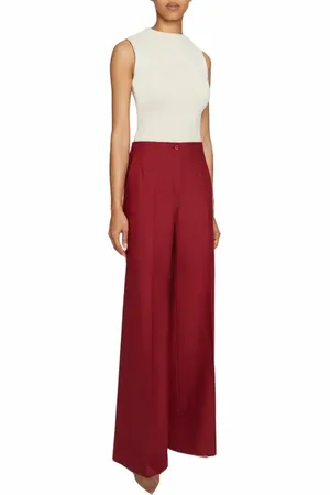Santorelli LILY Wide Leg Pant In Virgin Wool Stretch in at Nordstrom, Size 10