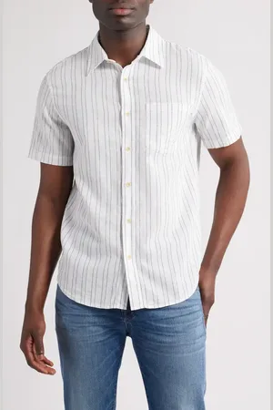 AG Aiden Stripe Short Sleeve Button-Up Shirt in at Nordstrom, Size Medium