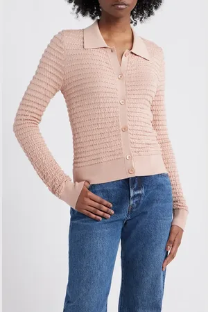 Frame The Smocked Silk & Cotton Cardigan in at Nordstrom, Size Small
