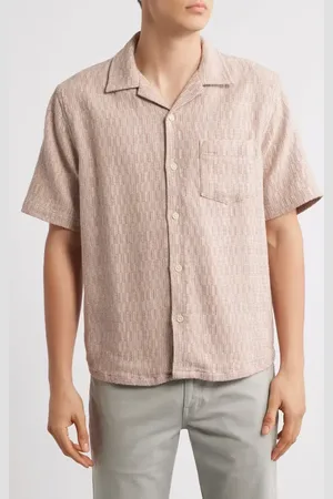 Corridor Rainbow Weave Cotton Camp Shirt in at Nordstrom, Size Small