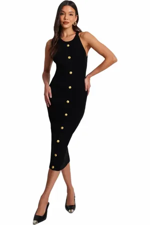 Quiz Knit Halter Neck Dress in at Nordstrom, Size Medium