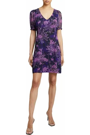 Santorelli BIANCA Shift Dress in Floral Abstract Crinkled Georgette in at Nordstrom, Size 2