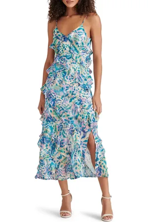 Steve Madden Dion Tiered Ruffle Maxi Slipdress in at Nordstrom, Size 16