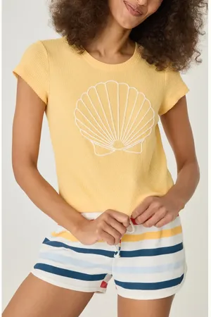 P.J.Salvage Maritime Waffle Knit T-Shirt in at Nordstrom, Size Large