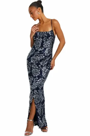 Quiz Sequin Cowl Neck Maxi Dress in at Nordstrom, Size 12