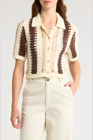 Reiss Roni Collar Crochet Cardigan in at Nordstrom, Size Small