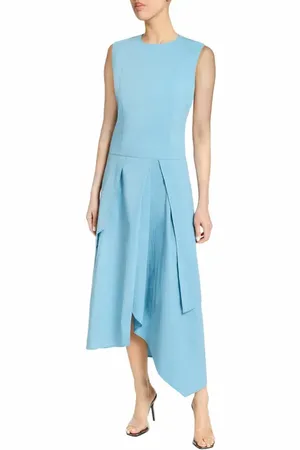 Santorelli MADDY Sleeveless Multi-Panel Asymmetric Dress in Stretch Cotton in at Nordstrom, Size 8
