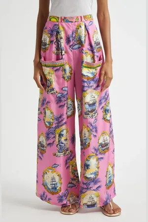 Camilla Wide Leg Silk Pants at Nordstrom, Size Small