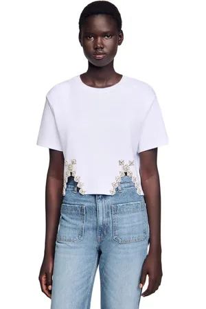 Sandro Rhinestone crop top in at Nordstrom, Size Medium