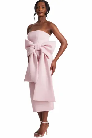 Quiz Strapless Bow Detail Maxi Dress in at Nordstrom, Size 12