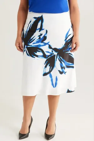 Anne Klein Pull-On Bias Cut Skirt in at Nordstrom, Size 1X