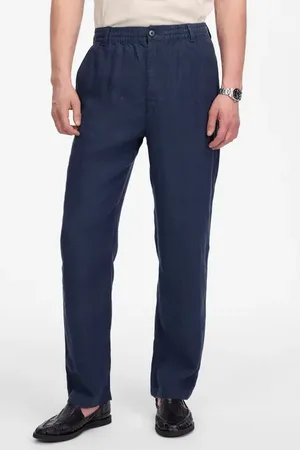 Madewell Elastic Waist Straight Leg Linen Pants in at Nordstrom, Size X-Large