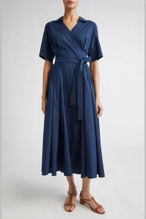 Max Mara Sarah Stretch Poplin Wrap Shirtdress in at Nordstrom, Size 2