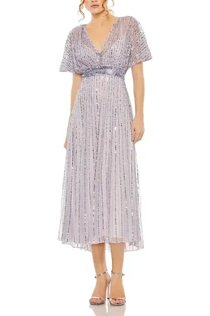 Mac Duggal Empire Waist Embellished Short Sleeve Dress in at Nordstrom, Size 12