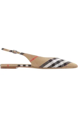 Burberry Birdie Check Pointed Toe Slingback Flat in at Nordstrom, Size 6Us