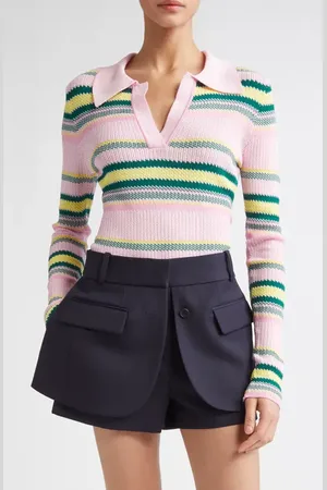 MONSE Stripe Jacquard Polo in at Nordstrom, Size Medium