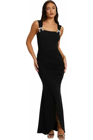 Quiz Corset Detail Wrap Maxi Dress in at Nordstrom, Size 4