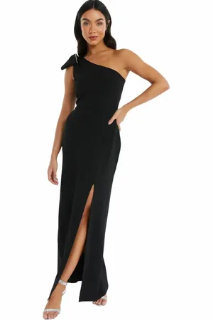 Quiz One-Shoulder Bow Detail Maxi Dress in at Nordstrom, Size 8