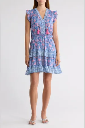 Alicia Bell Olivia Ruffle Cotton & Silk Cover-Up Sundress in at Nordstrom, Size X-Small