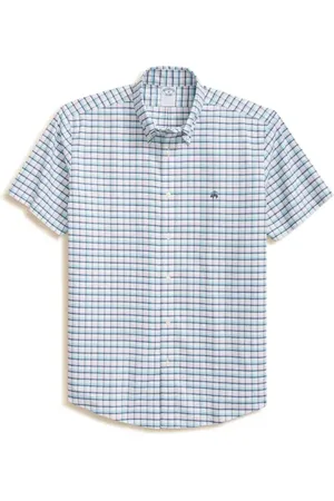 Brooks Brothers Non-Iron Plaid Cotton Stretch Oxford Button-Down Shirt in at Nordstrom, Size Medium
