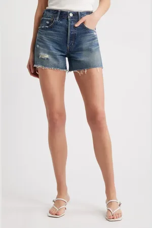 Moussy Lattingtown High Waist Denim Cutoff Shorts in at Nordstrom, Size 29