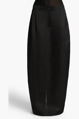 Khaite Lucian Pleated Silk Organza Maxi Skirt in at Nordstrom, Size 0