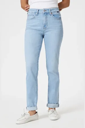 Mavi Kathleen High Waist Cuffed Slim Straight Leg Jeans in at Nordstrom, Size 25 X 28