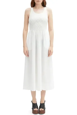 Bardot Bryony Lace & Poplin Midi Dress in at Nordstrom, Size 4