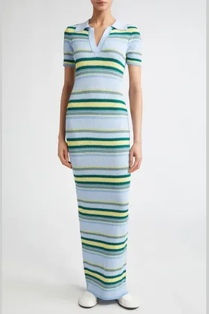 MONSE Stripe Jacquard Polo Maxi Dress in at Nordstrom, Size X-Small