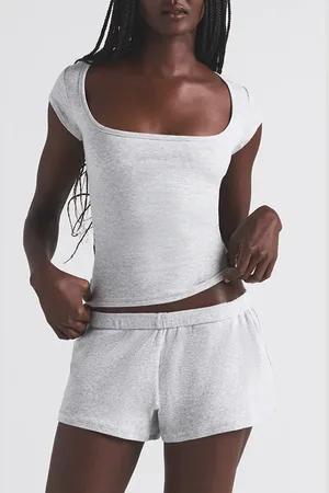 SKIMS Scoop Neck Cotton Blend Jersey T-Shirt in at Nordstrom, Size 3X