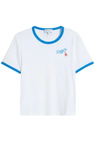 Sporty & Rich Dodgers Serif Graphic Ringer T-Shirt in at Nordstrom, Size X-Small