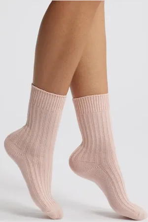 Casa Clara Rib Cotton Blend Crew Socks in at Nordstrom