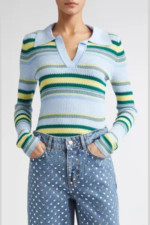 MONSE Stripe Jacquard Polo in at Nordstrom, Size Medium