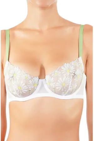 Huit Dance des Fleurs Embroidered Mesh Underwire Bra in at Nordstrom, Size 30D