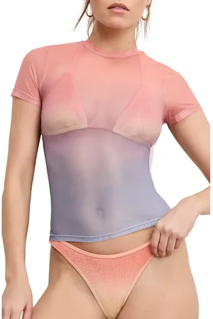 GOOD AMERICAN Mesh Baby Tee in at Nordstrom, Size Small