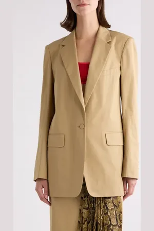 DRIES VAN NOTEN One-Button Cotton Twill Blazer in at Nordstrom, Size 12 Us