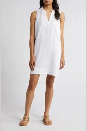 Tommy Bahama Two Palms Double Ruffle Linen Dress in at Nordstrom, Size X-Small