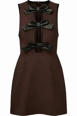 WeWoreWhat Vegan Leather Piped Peplum Mini Dress in at Nordstrom, Size 0