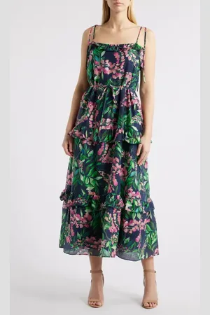 Julia Jordan Tie Strap Tiered Maxi Dress in at Nordstrom, Size X-Small