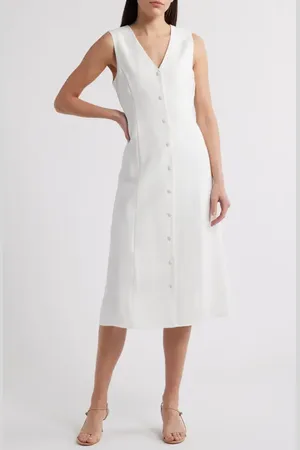 Charles Henry Button-Up Midi Dress in at Nordstrom, Size Large