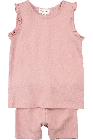 Miles The Label Rose Dot Sleeveless Jersey Shirt & Shorts in at Nordstrom, Size 3M