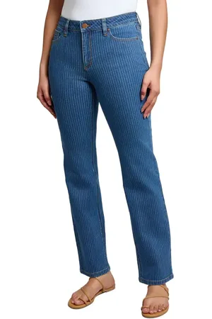 Jones New York Lexington Pinstripe Straight Leg Jeans in at Nordstrom, Size 16