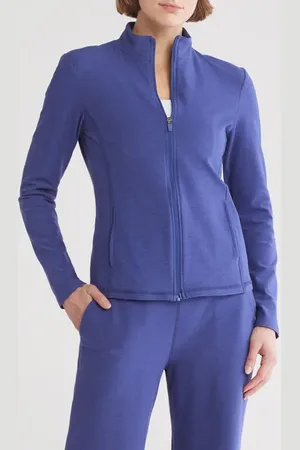 Beyond Yoga On the Go Mock Neck Jacket in at Nordstrom, Size Small